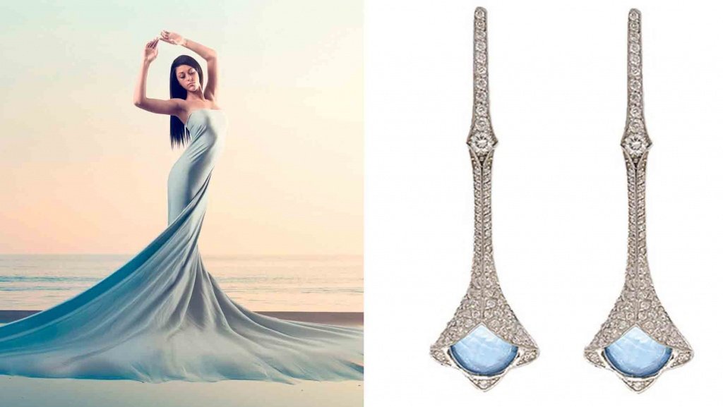 топазик голубой серьги