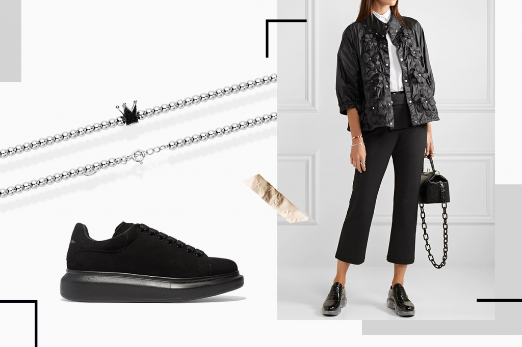 Дополните черный smart casual look кокетливыми украшениями с черными вставками Браслет с короной