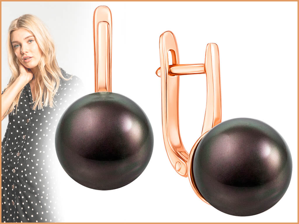 Золоті сережки з перлами