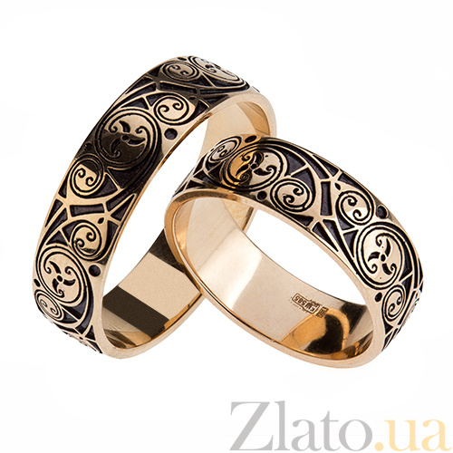 Золотое обручальное кольцо Трискель, в интернет магазине Злато